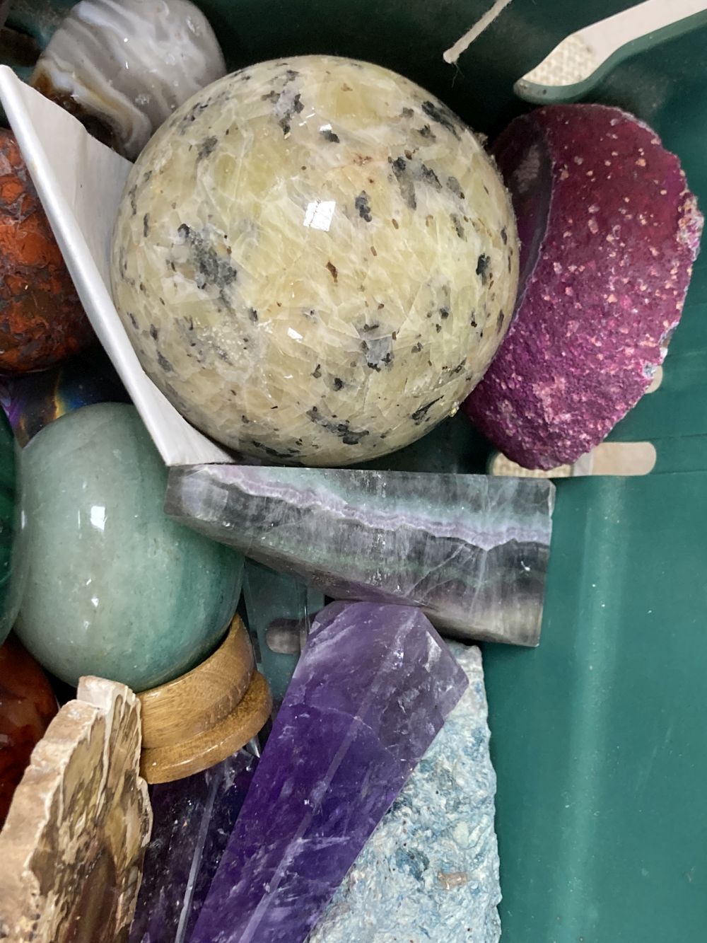 A collection of minerals and fossils